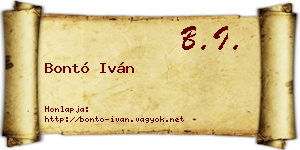 Bontó Iván névjegykártya